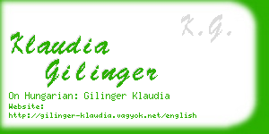 klaudia gilinger business card